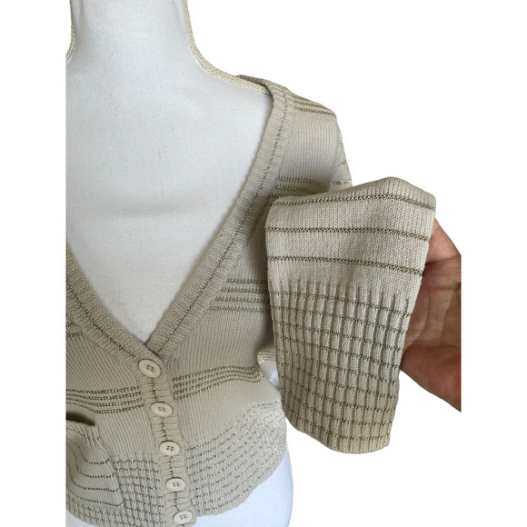 Marc by Marc Jacobs Wool Blend Cardigan Size Small Gray Silver Metal Thread - Picture 8 of 13